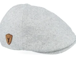 Flat Caps-Wild Spirit Deer Shiled Patch Light Grey Ivy Flat Cap -