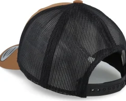 Trucker-Hunter Deer Silhouette Crest Caramel/Black Trucker -