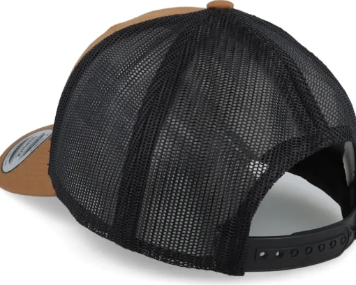 Trucker-Hunter Deer Silhouette Crest Caramel/Black Trucker -