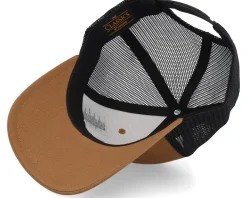 Trucker-Hunter Deer Silhouette Crest Caramel/Black Trucker -