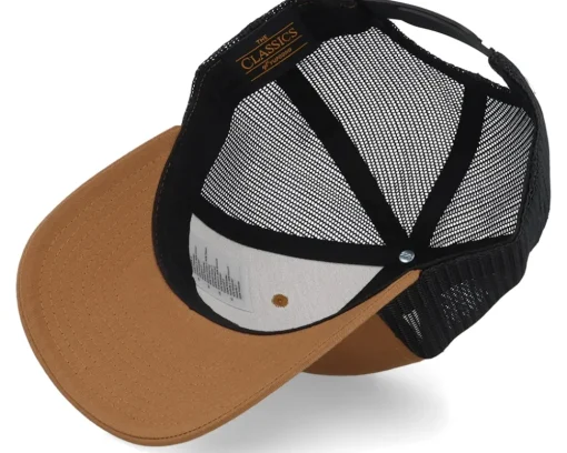 Trucker-Hunter Deer Silhouette Crest Caramel/Black Trucker -