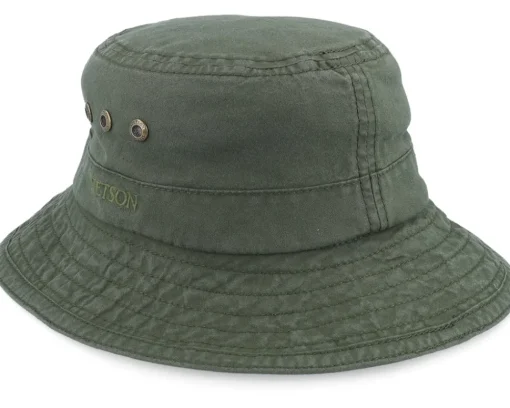 Buckets-Stetson Delave Organic Cotton Forest Green Bucket -