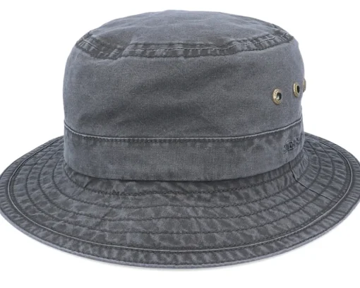 Hot Stetson Delave Organic Cotton Vintage Black Bucket -