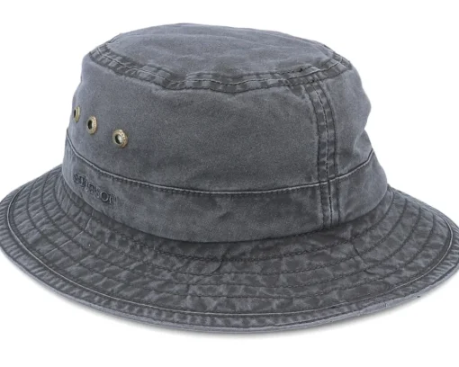 Hot Stetson Delave Organic Cotton Vintage Black Bucket -