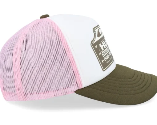 Trucker | Skate-HUF Demolition Crew Hat /Pink/Olive Trucker - White