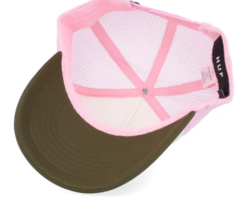 Trucker | Skate-HUF Demolition Crew Hat /Pink/Olive Trucker - White