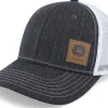 Trucker-John Deere Denim Look Patch Black/White Trucker -