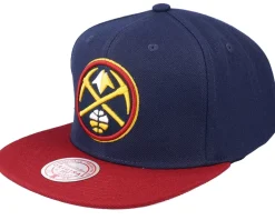Snapback-Mitchell & Ness Denver Nuggets Team 2 Tone 2.0 Navy/Red Snapback - Blue