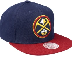 Snapback-Mitchell & Ness Denver Nuggets Team 2 Tone 2.0 Navy/Red Snapback - Blue