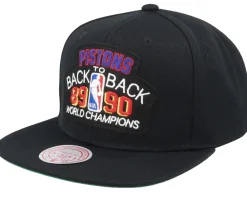 Snapback-Mitchell & Ness Detroit Pistons Back2back HWC Black Snapback -
