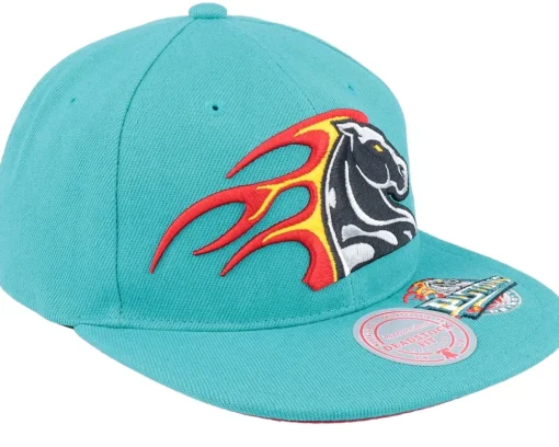 Snapback-Mitchell & Ness Detroit Pistons Dead Remix Deadstock Teal Snapback - Blue