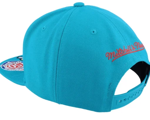 Snapback-Mitchell & Ness Detroit Pistons Front Face Teal Snapback -