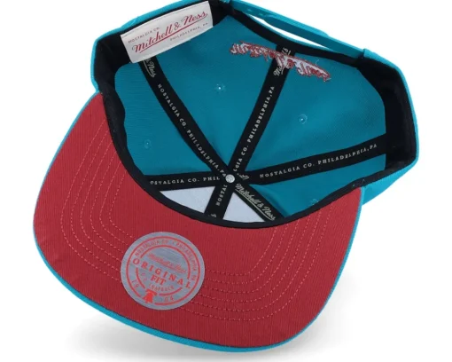 Snapback-Mitchell & Ness Detroit Pistons Front Face Teal Snapback -