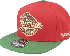 Fashion Mitchell & Ness Detroit Pistons Nightmare Red/Green Fitted -