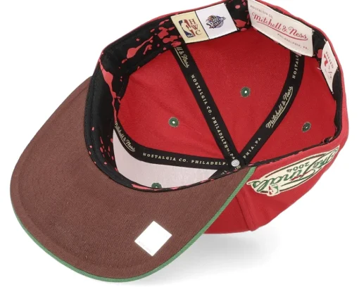 Fashion Mitchell & Ness Detroit Pistons Nightmare Red/Green Fitted -