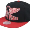 Snapback-Mitchell & Ness Detroit Red Wings Crooked Path Snapback - Black