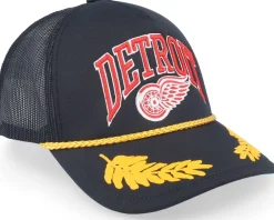 Trucker-Mitchell & Ness Detroit Red Wings Gold Leaf Hwc Trucker - Black