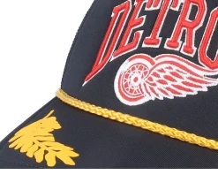 Trucker-Mitchell & Ness Detroit Red Wings Gold Leaf Hwc Trucker - Black