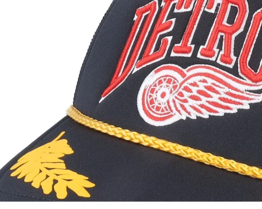 Trucker-Mitchell & Ness Detroit Red Wings Gold Leaf Hwc Trucker - Black