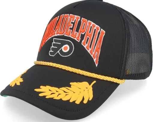Trucker-Mitchell & Ness Detroit Red Wings Gold Leaf Hwc Trucker - Black