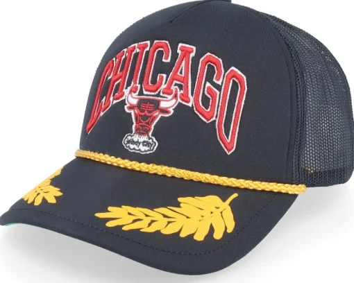 Trucker-Mitchell & Ness Detroit Red Wings Gold Leaf Hwc Trucker - Black