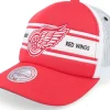 Trucker-Mitchell & Ness Detroit Wings Sideline Vintage /White A-frame Trucker - Red