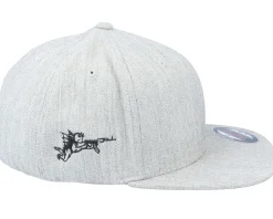 Snapback-Iconic Devil & Angel Ak47 Side Heather Grey Flat Brim Snapback -