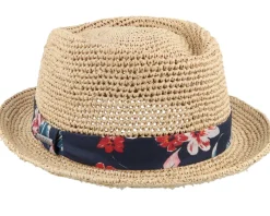 Straw Hat-Stetson Diamond Raffia Crochet Beige Straw Hat -