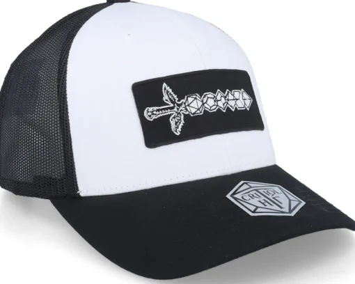 Trucker-Critiql Hit Dice Sword Patch White/Black Trucker -