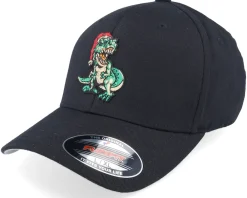 Flexfit-Ho-Ho-Hats Dinosaur Tyrannosaurus T-rex Santa Black Flexfit - Iconic