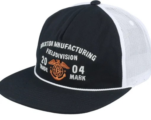 Trucker-Brixton Division Hat Black/White Trucker -