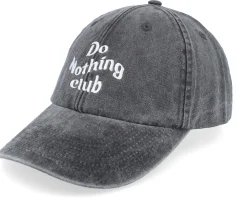 Dad Cap-Iconic Do Nothing Club Washed Dad Cap - Black