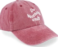 Dad Cap-Iconic Do Nothing Club Washed Dad Cap - Red