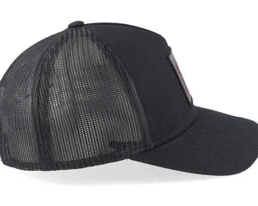 Trucker-Iconic Dobermann & Roses A-framed Trucker - Black