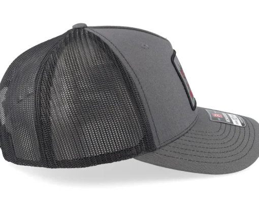 Trucker-Iconic Dobermann & Roses Grey A-framed Trucker -