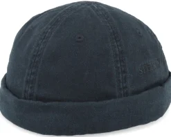 Short Beanies-Stetson Docker Cotton Black Short Beanie -