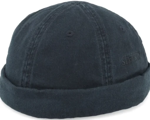 Short Beanies-Stetson Docker Cotton Black Short Beanie -
