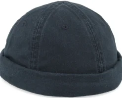 Short Beanies-Stetson Docker Cotton Black Short Beanie -