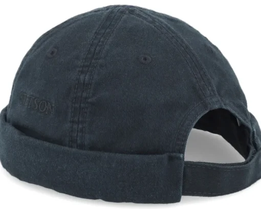 Short Beanies-Stetson Docker Cotton Black Short Beanie -