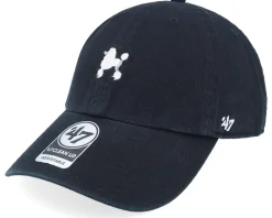 Dad Cap-47 Brand Dog Base Runner Icon 47 Clean Up Black Dad Cap -