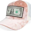 Trucker | Velvet Caps-Calza Pennello Dollar Bill Velvet Peach/Ivory A-frame Trucker - Pink