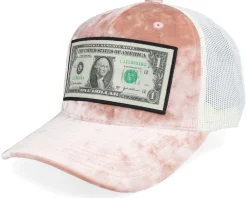 Trucker | Velvet Caps-Calza Pennello Dollar Bill Velvet Peach/Ivory A-frame Trucker - Pink