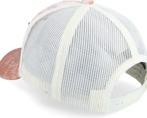 Trucker | Velvet Caps-Calza Pennello Dollar Bill Velvet Peach/Ivory A-frame Trucker - Pink