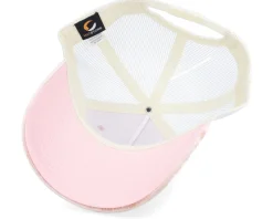 Trucker | Velvet Caps-Calza Pennello Dollar Bill Velvet Peach/Ivory A-frame Trucker - Pink