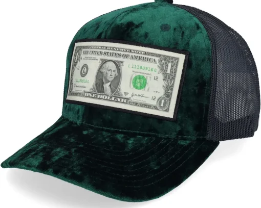 Trucker | Velvet Caps-Calza Pennello Dollar Bill Velvet Peach/Ivory A-frame Trucker - Pink