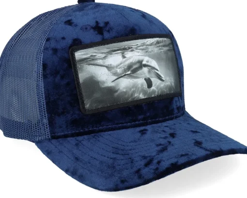 Trucker-Calza Pennello Dolphin Big Patch Velvet Navy Trucker - Blue