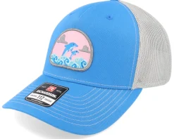 Trucker-Iconic Dolphin On Waves Patch Cobalt /Grey Trucker - Blue