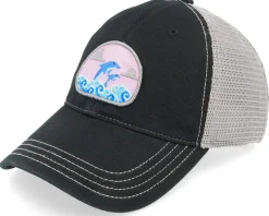 Trucker-Abducted Dolphin On Waves Patch Grey/Black Dad Cap Trucker -