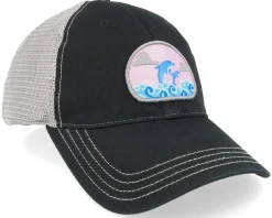 Trucker-Abducted Dolphin On Waves Patch Grey/Black Dad Cap Trucker -