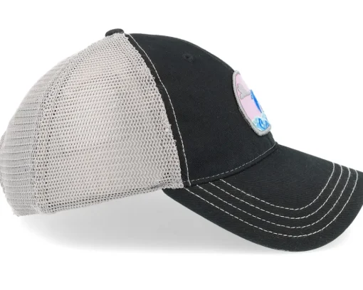 Trucker-Abducted Dolphin On Waves Patch Grey/Black Dad Cap Trucker -